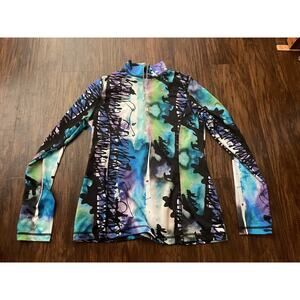 SnoSkins womens medium zipup mock turtleneck shirt